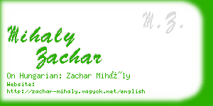 mihaly zachar business card